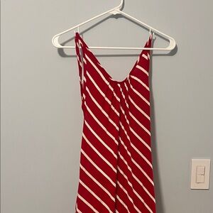 Red and White Striped Dress